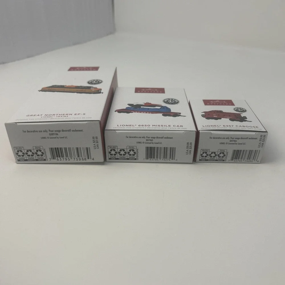 NEW Hallmark Keepsake 2022 Great Northern EP-5, Missile Car 6650, Caboose 6357